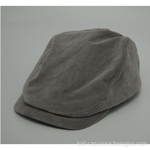 Corduroy beret flat cap hat